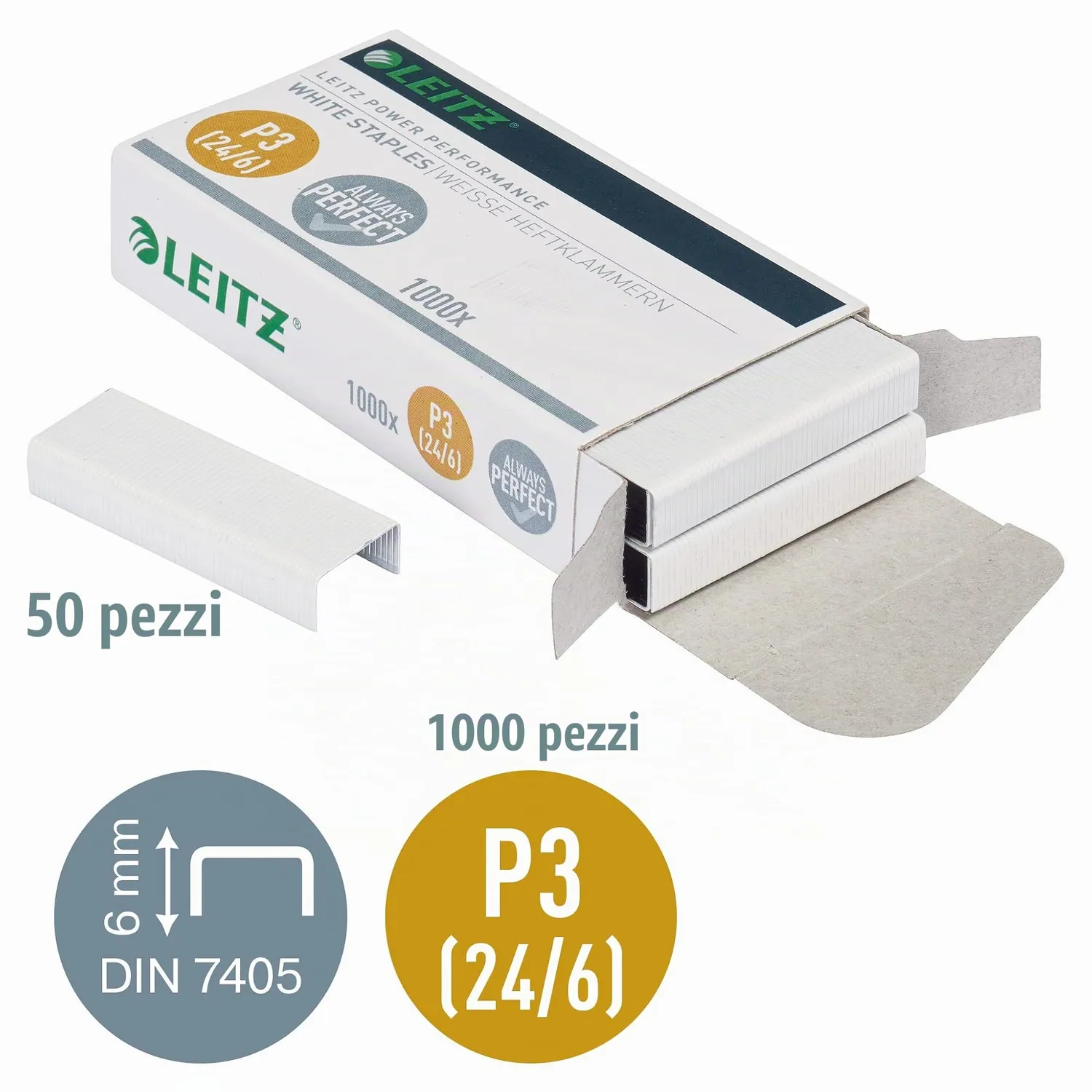 Leitz Ergo WOW Power Performance P3 24/6 punti bianchi 1000 pz 30 fogli
