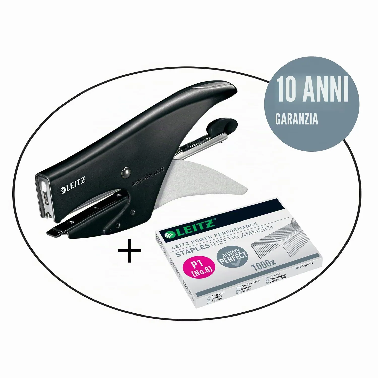 Leitz Ergo WOW 55780000 N°8 punti metallici 1000 pz 15 fogli