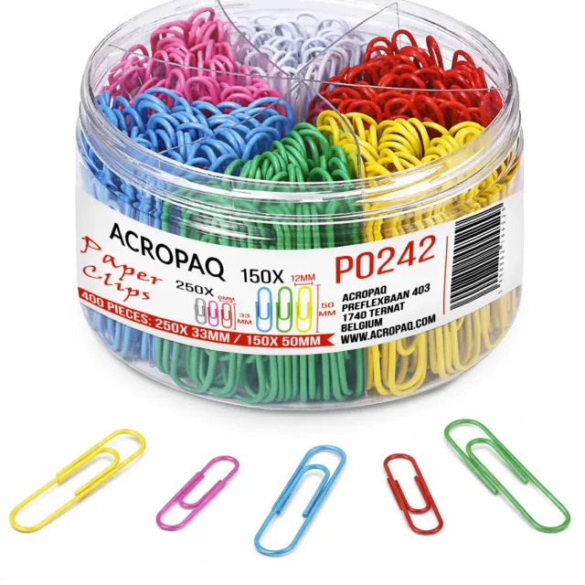 ACROPAQ fermagli vinile 33+50 mm 400 pz assortiti