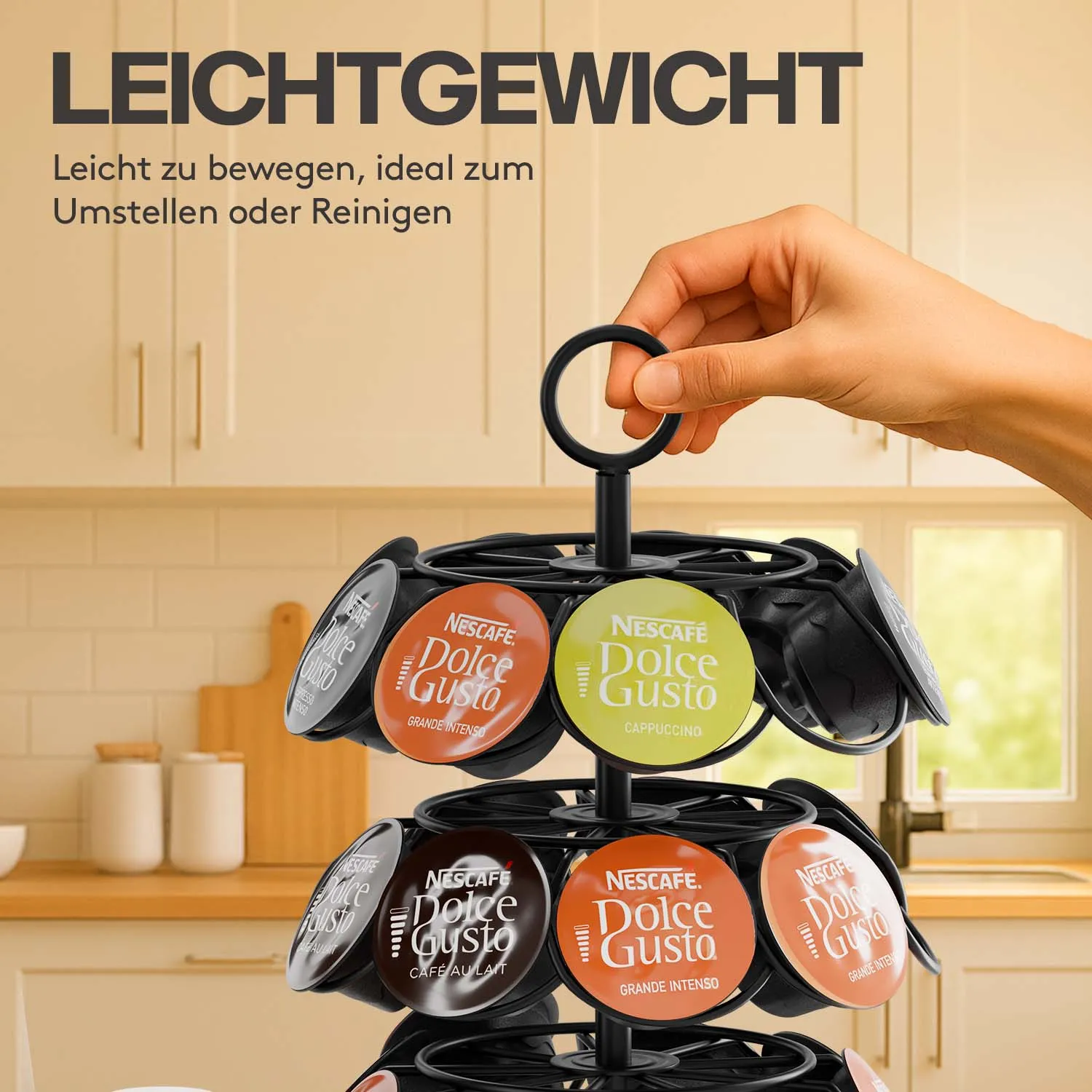 Acropaq Portacapsule Dolce Gusto 36 Capsule Nero Girevole