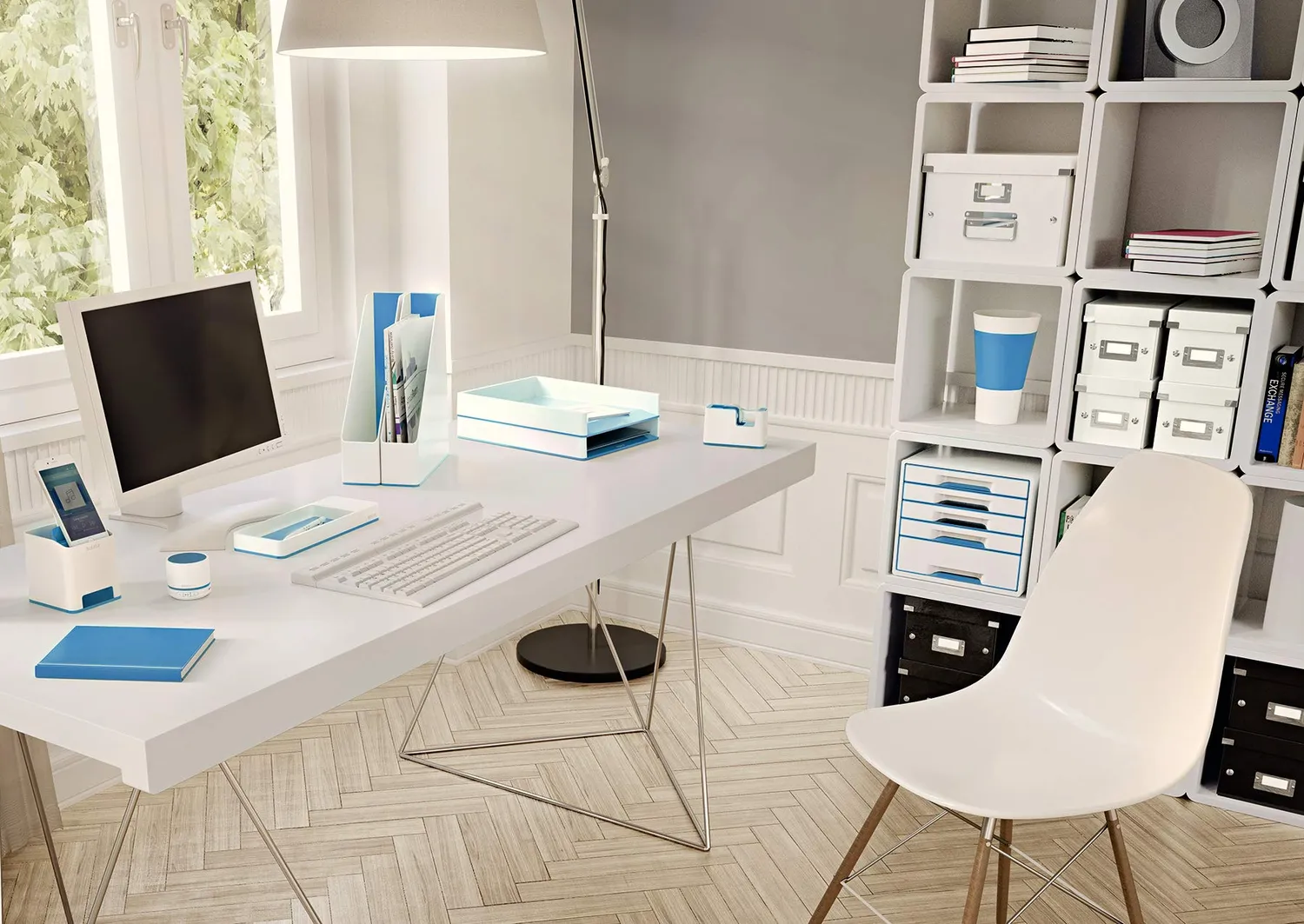 Leitz Ergo WOW 40130036 astuccio 2 scomparti blu L