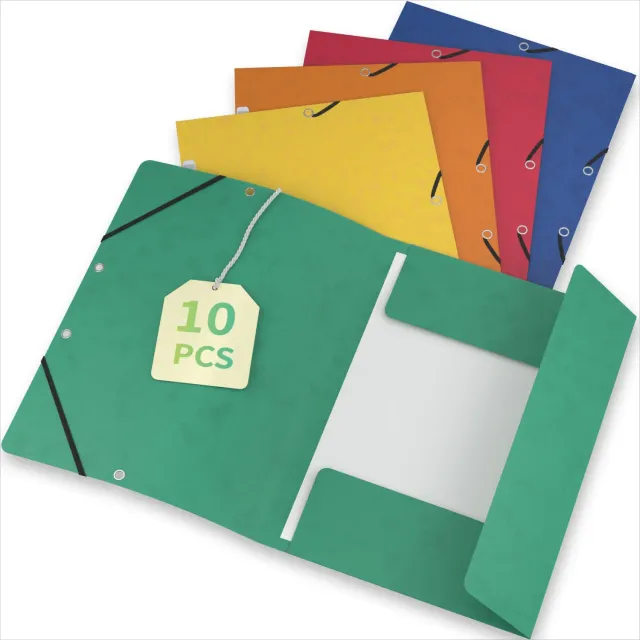 ACROPAQ Cartelline A4 3 Lembi 355 g Assortite 10 Pezzi