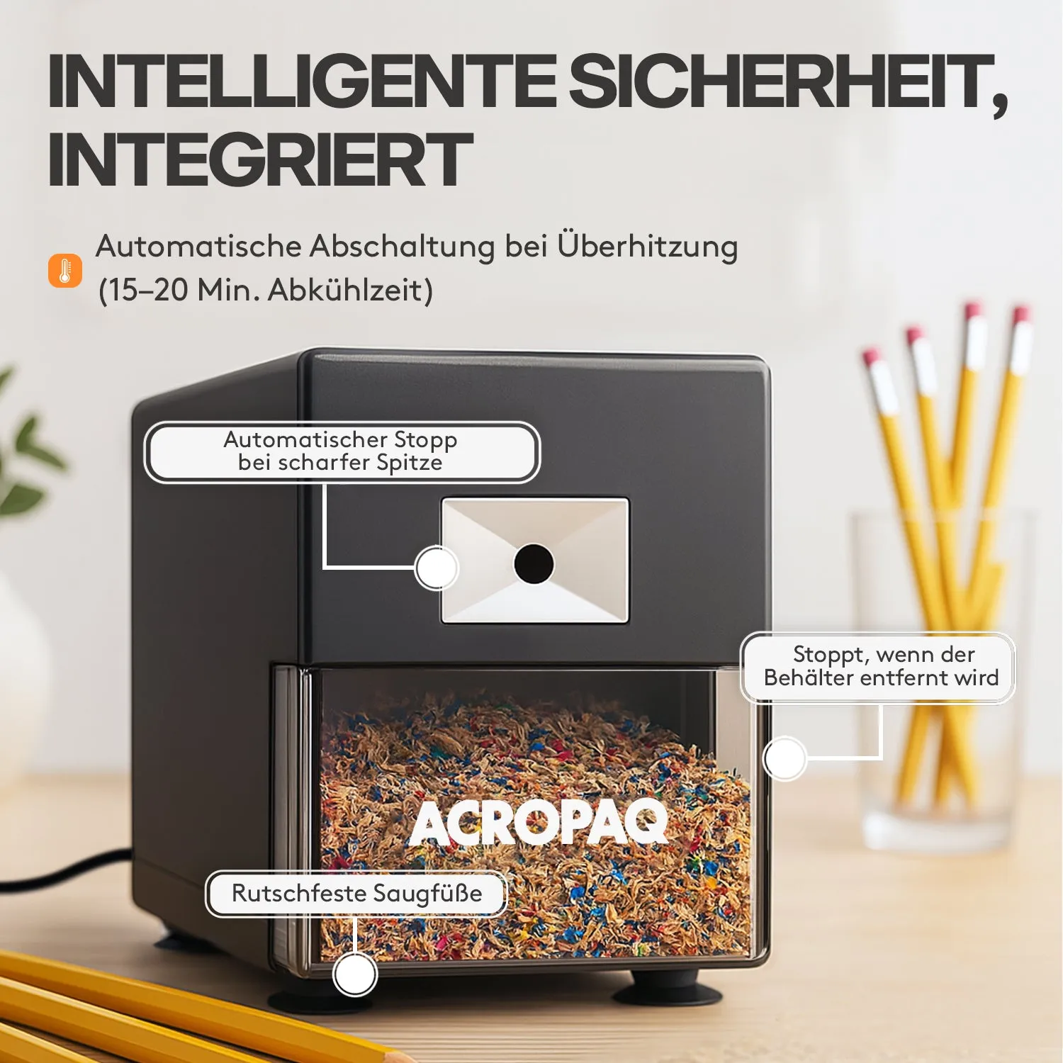 ACROPAQ Temperamatite Elettrico Grigio Scuro Automatico