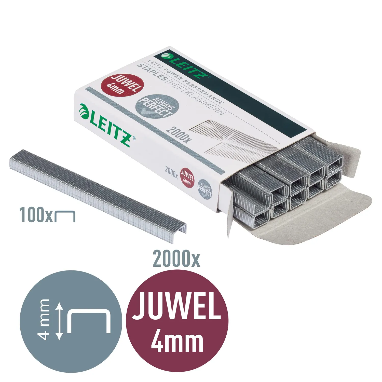 Leitz Ergo WOW Juwel punti 4 mm acciaio zincato 2000 pz