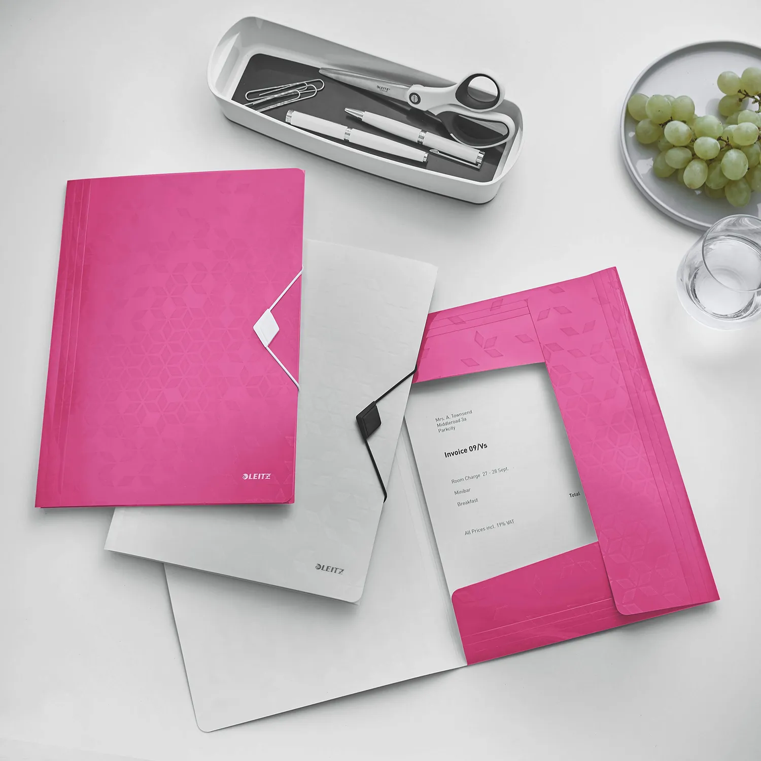 Leitz Ergo WOW cartella 3 lembi A4 fucsia 150 fogli