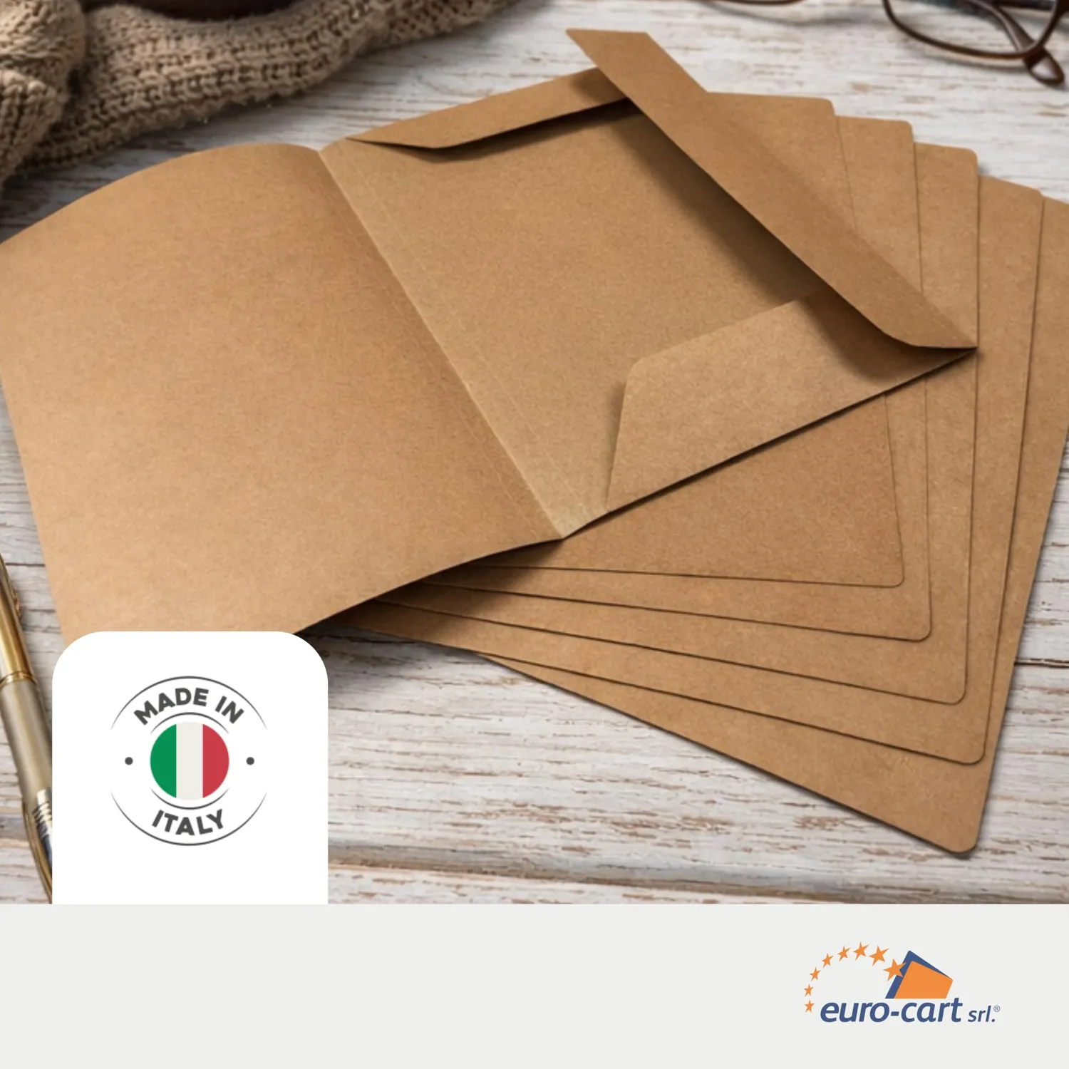 Euro Cart Eco-Elite cartellina 3 lembi avana 25 pezzi A4