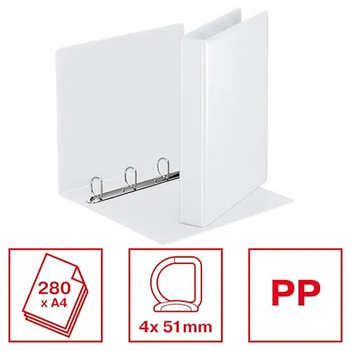 Esselte Essentials Panorama raccoglitore 4 anelli bianco dorso 5 cm 280 fogli