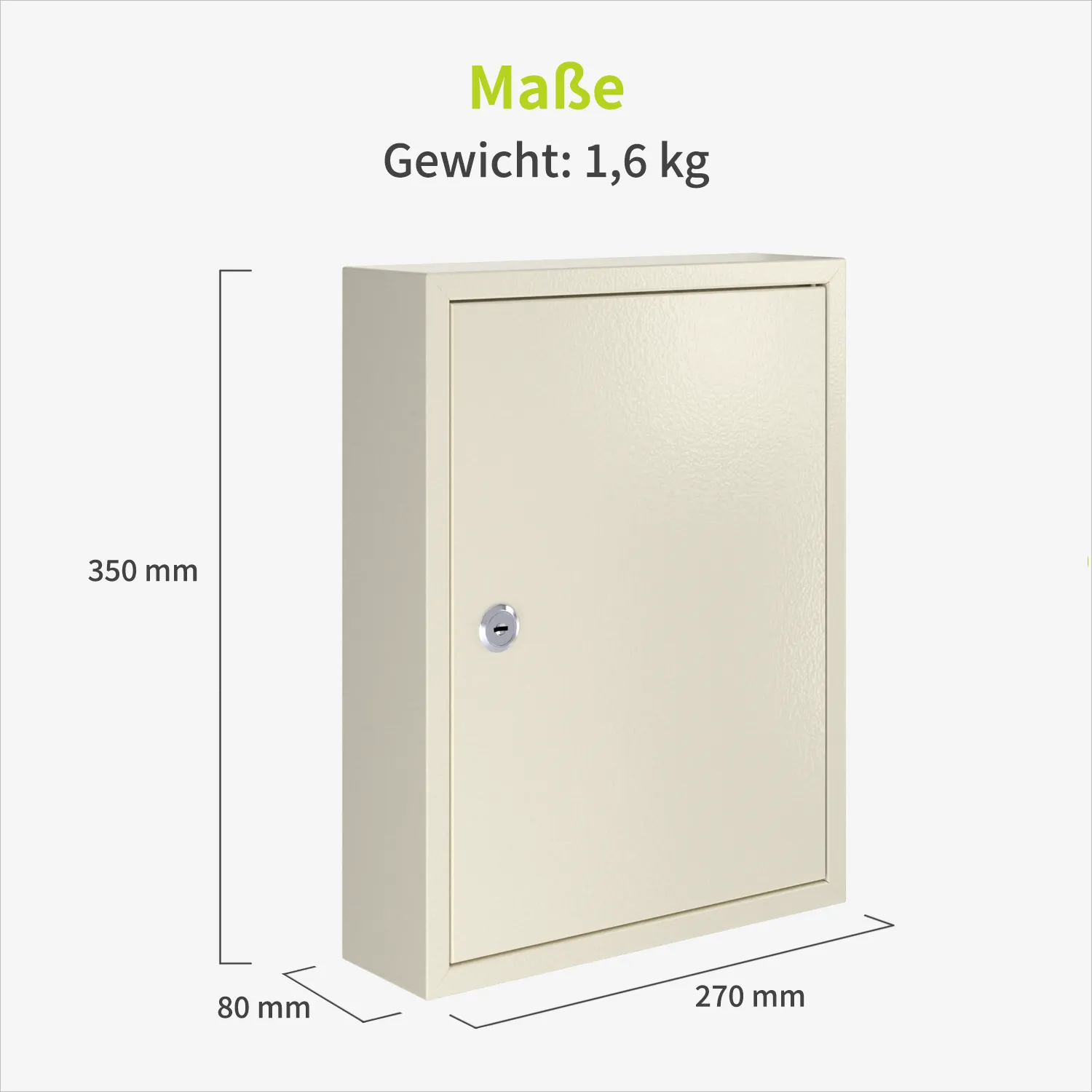 Acropaq cassetta portachiavi 42 ganci grigio chiaro